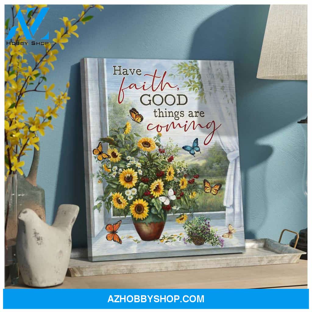 Eviral Store Top 10 Gorgeous Butterfly Canvas Have Faith Good Things Are Coming Wall Art Decor – Butterfly Canvas Print Wall Art