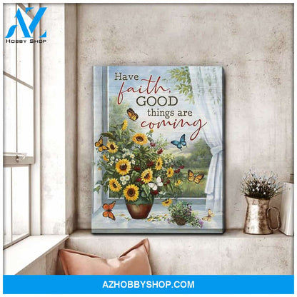 Eviral Store Top 10 Gorgeous Butterfly Canvas Have Faith Good Things Are Coming Wall Art Decor – Butterfly Canvas Print Wall Art