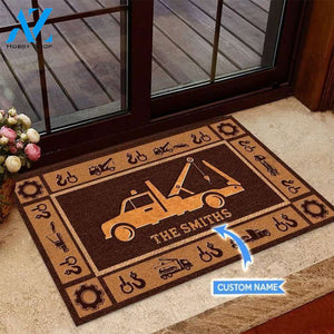 Tow truck Basic Brown Custom Doormat | Welcome Mat | House Warming Gift