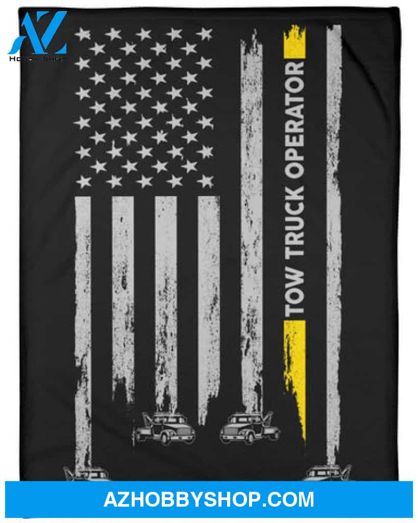 Tow Truck Operator USA Flag Fleece Blanket Gift For Trucker Truck Lover 