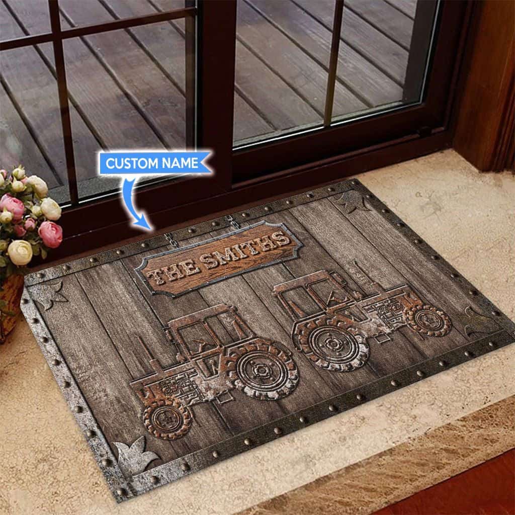Tractor Personalized Custom Name Doormat Welcome Mat