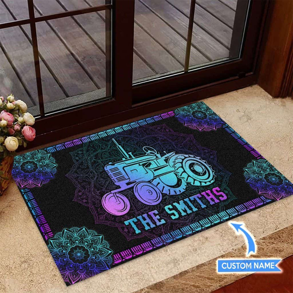 Tractor Personalized Custom Name Doormat Welcome Mat
