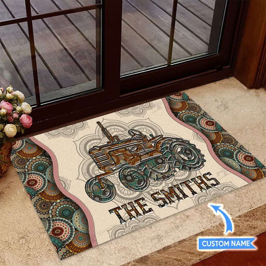 Tractor Personalized Custom Name Doormat Welcome Mat