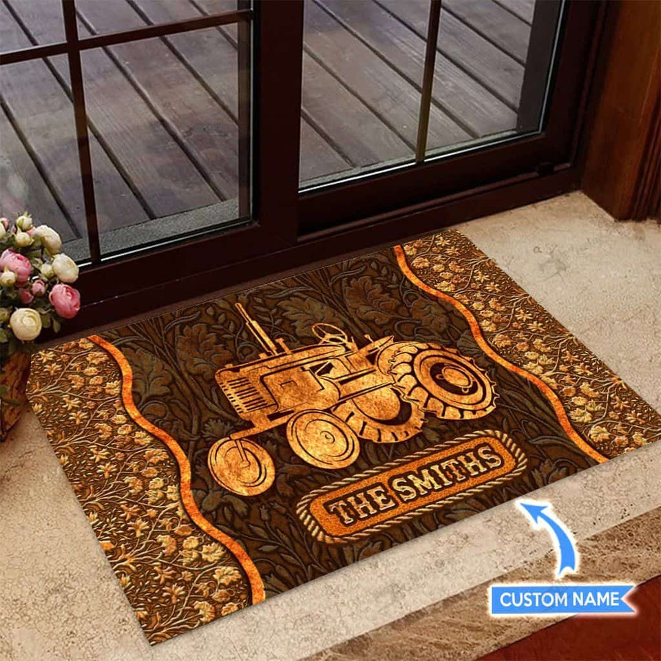 Tractor Personalized Custom Name Doormat Welcome Mat