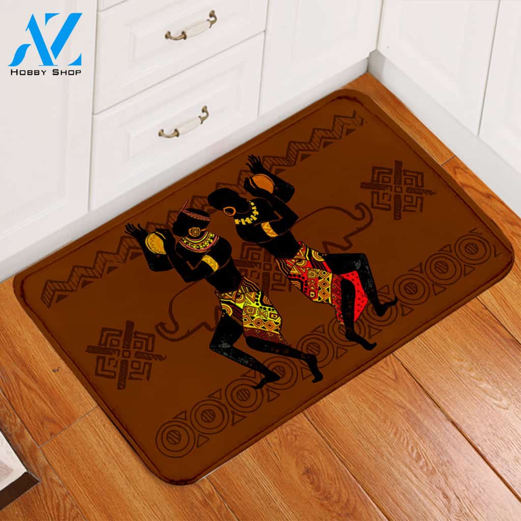 Traditional African Dance Door Mat