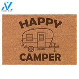 Personalized Name Family House Traditional Bus Happy Camper Doormat Welcome Mat House Warming Gift Home Decor Funny Doormat Gift Idea