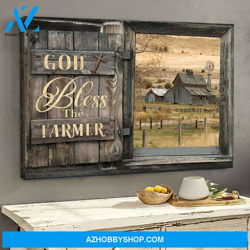 Tranquil farm - God bless the farmer - Jesus Landscape Canvas Prints - Wall Art