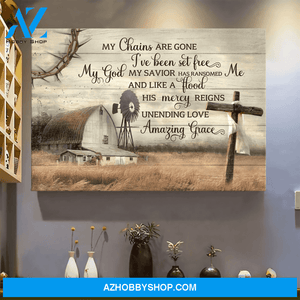 Tranquil Farm My Chain Are Gone, I've Been Set Free Canvas | The Cross God Jesus Canvas Wall Art, Wall Decor Visual Art