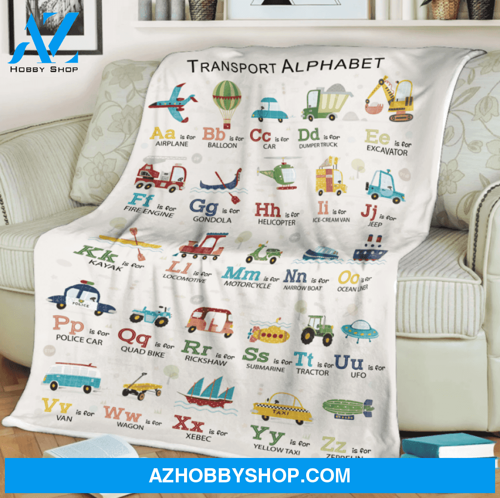 Transport Alphabet Teacher Funny Blanket Gift For Transport Lovers, Gift For Kids Student Teacher Birthday Gift Home Decor Bedding Couch Sofa Soft and Comfy Cozy
