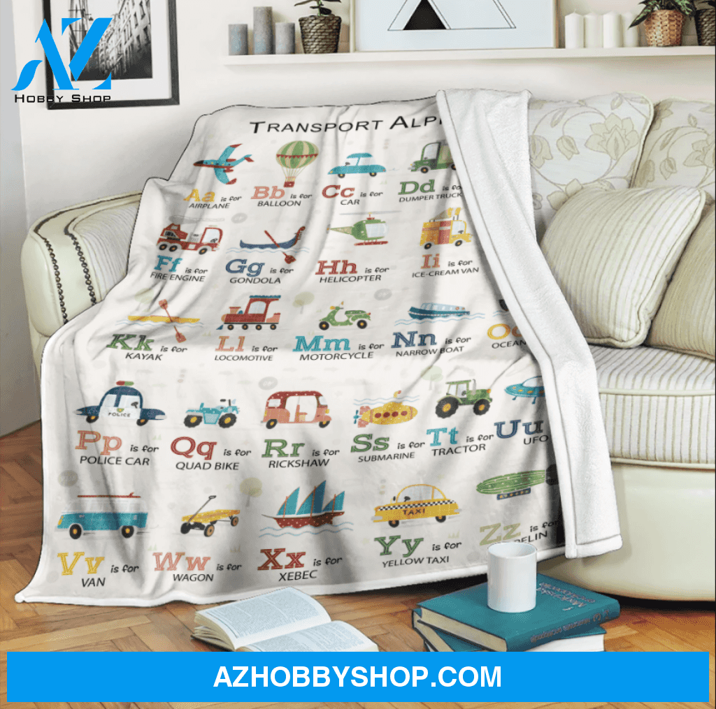 Transport Alphabet Teacher Funny Blanket Gift For Transport Lovers, Gift For Kids Student Teacher Birthday Gift Home Decor Bedding Couch Sofa Soft and Comfy Cozy