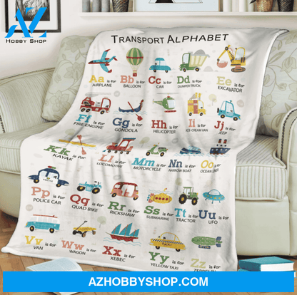 Transport Alphabet Teacher Funny Blanket Gift For Transport Lovers, Gift For Kids Student Teacher Birthday Gift Home Decor Bedding Couch Sofa Soft and Comfy Cozy