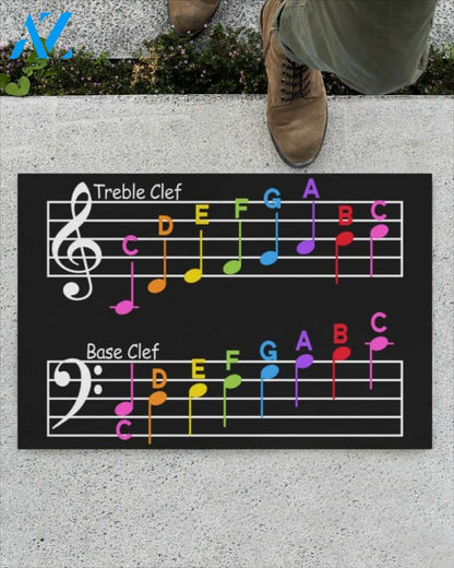Treble Clef And Base Clef Doormat Music Indoor And Outdoor Doormat Warm House Gift Welcome Mat Gift For Friend Family Gift For Teacher Lovers