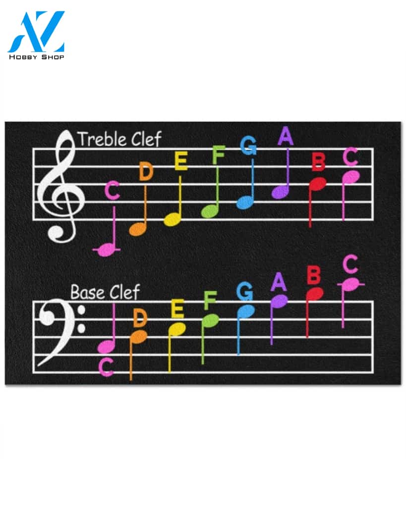 Treble Clef And Base Clef Doormat Music Indoor And Outdoor Doormat Warm House Gift Welcome Mat Gift For Friend Family Gift For Teacher Lovers