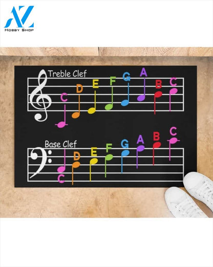 Treble Clef And Base Clef Doormat Music Indoor And Outdoor Doormat Warm House Gift Welcome Mat Gift For Friend Family Gift For Teacher Lovers