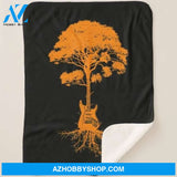 Tree Funny Acoustic Guitar Gift Men Women Cool Guitaris Fleece Blanket Gift For People Home Decor Bedding Couch Sofa Soft And Comfy Cozy