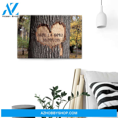 Tree Heart Anniversary, Family Custom Poster/Canvas, Gift For Couple, Husband, Wife