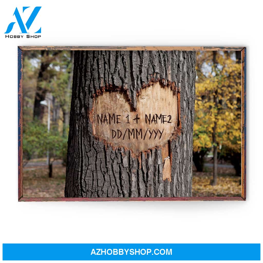 Tree Heart Anniversary, Family Custom Poster/Canvas, Gift For Couple, Husband, Wife
