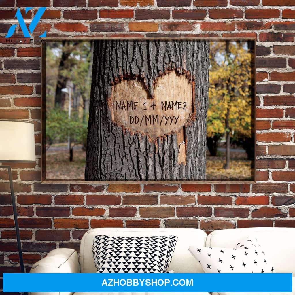 Tree Heart Anniversary, Family Custom Poster/Canvas, Gift For Couple, Husband, Wife