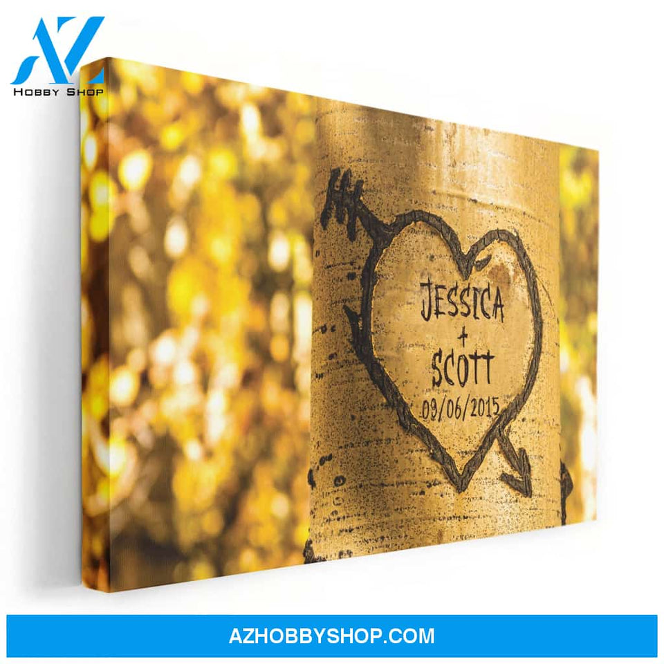 Tree Heart Anniversary, Family Custom Poster/Canvas, Gift For Couple, Husband, Wife