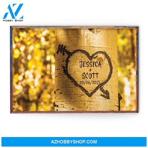 Tree Heart Anniversary, Family Custom Poster/Canvas, Gift For Couple, Husband, Wife