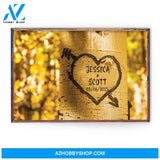 Tree Heart Anniversary, Family Custom Poster/Canvas, Gift For Couple, Husband, Wife