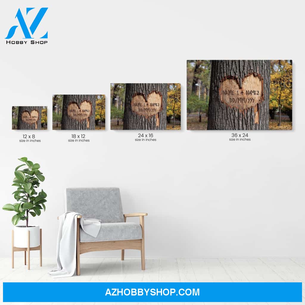 Tree Heart Anniversary, Family Custom Poster/Canvas, Gift For Couple, Husband, Wife
