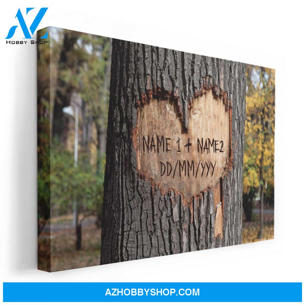Tree Heart Anniversary, Family Custom Poster/Canvas, Gift For Couple, Husband, Wife