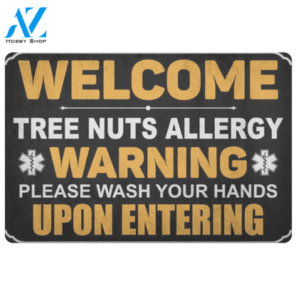 Tree Nuts Warning Doormat | Welcome Mat | House Warming Gift