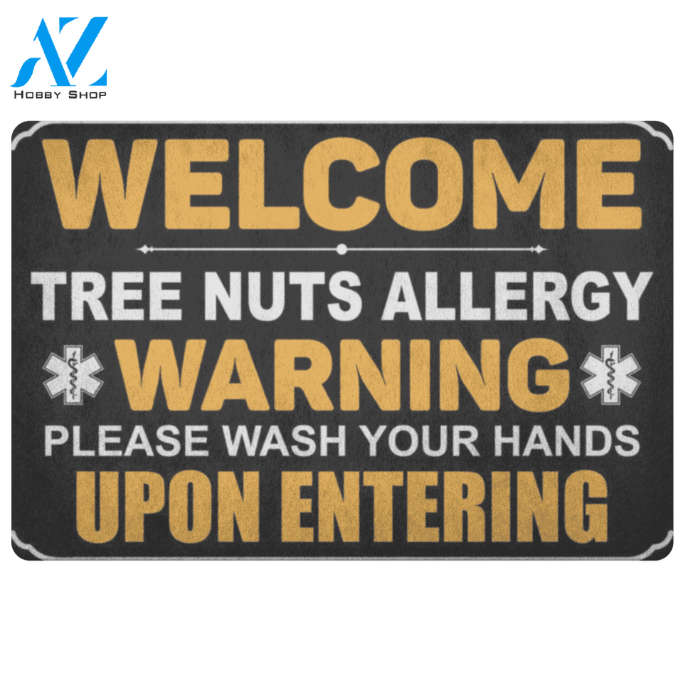 Tree Nuts Warning Doormat | Welcome Mat | House Warming Gift