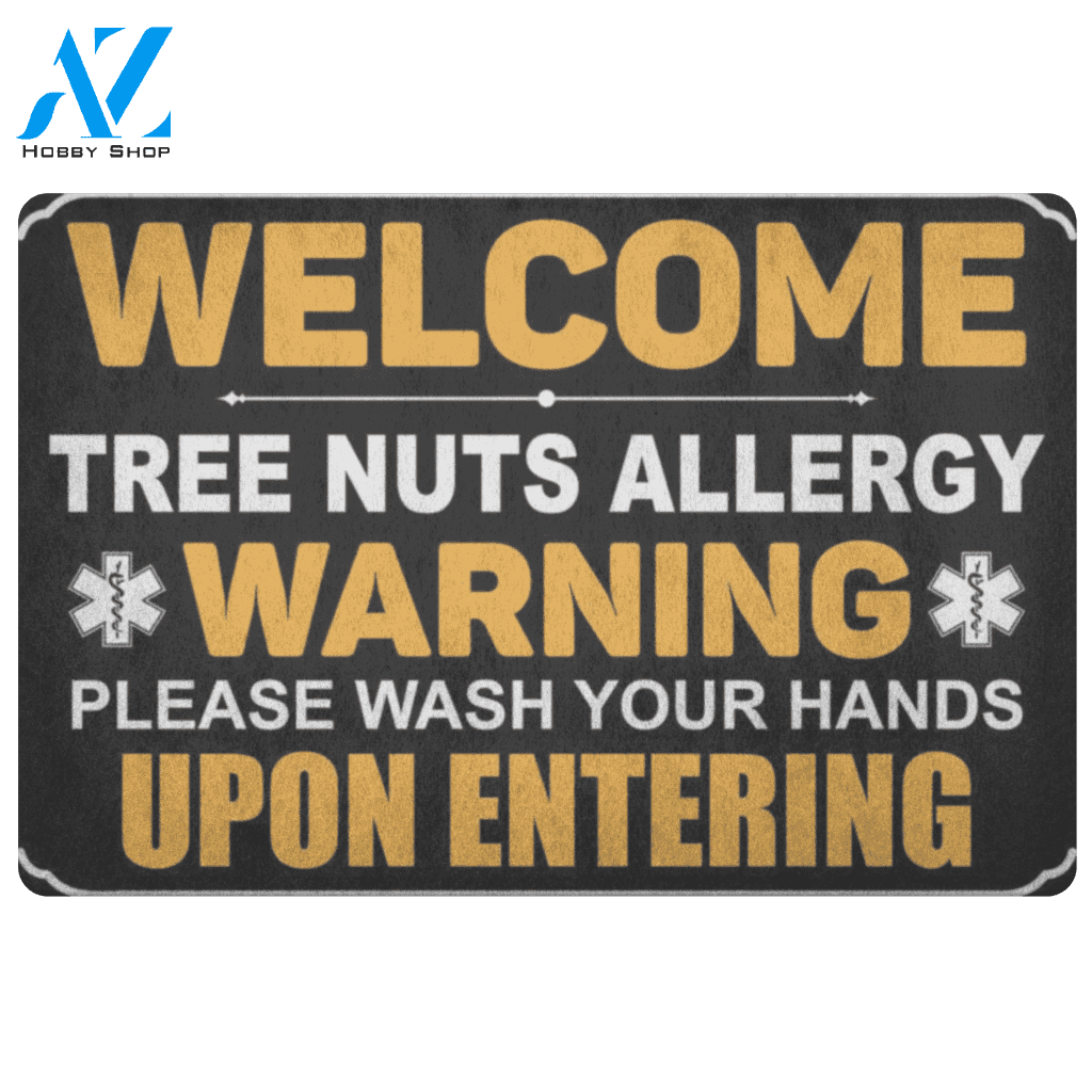 Tree Nuts Warning Doormat | Welcome Mat | House Warming Gift
