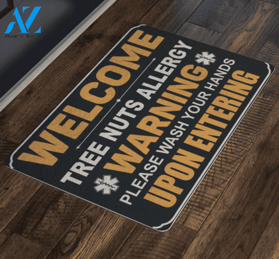 Tree Nuts Warning Doormat | Welcome Mat | House Warming Gift