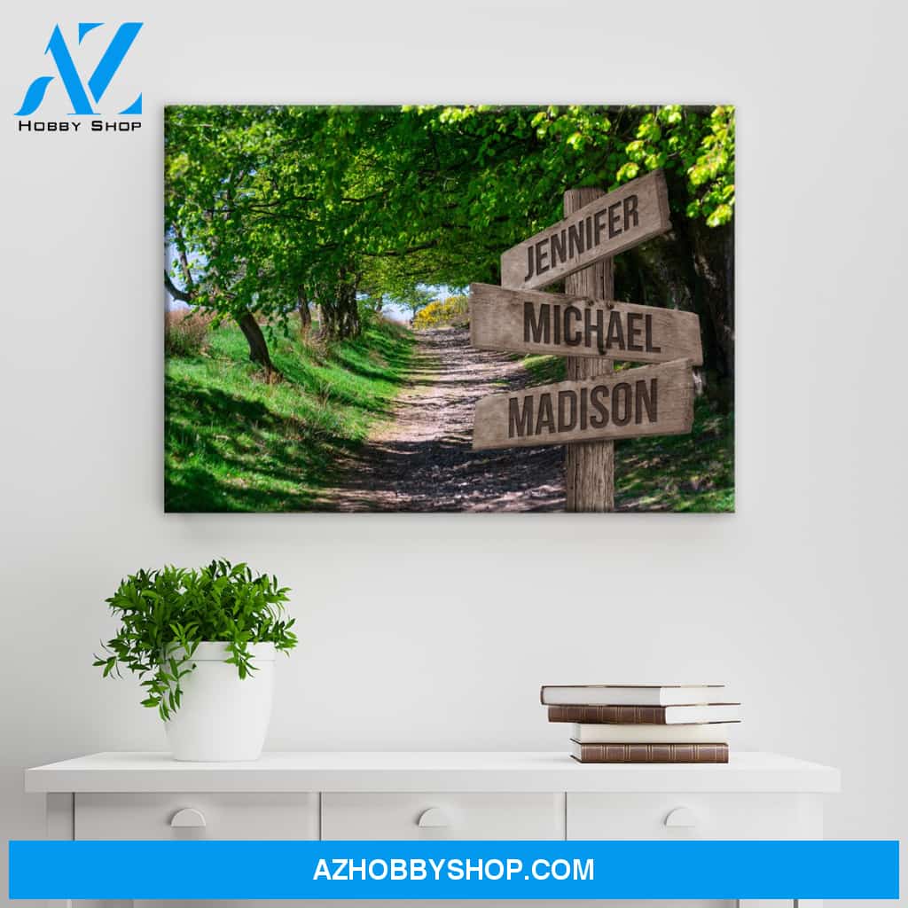 Tree Overhang Road Color Multi-Names Premium Canvas