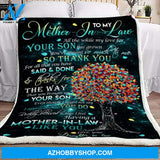 Tree To My Mother In Law Fleece Blanket Gift For Mother In Law | Family Blanket