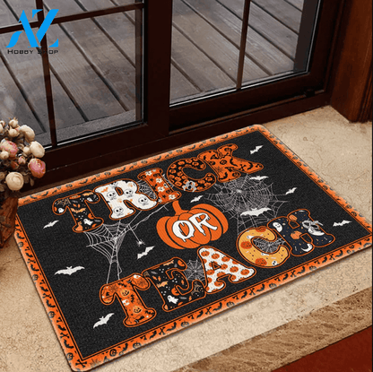 Trick Or Teach Happy Halloween Day Doormat Welcome Mat Housewarming Gift Home Decor Funny Doormat Gift For Friend Gift For Halloween