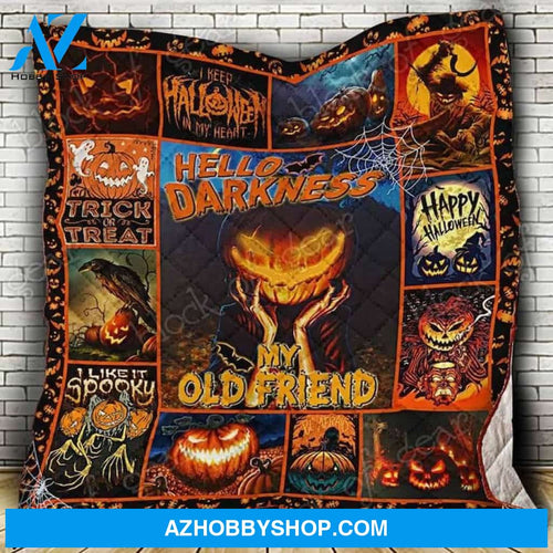 Trick Or Treat Hello Darkness Fleece Blanket Halloween Gift, Halloween Decor