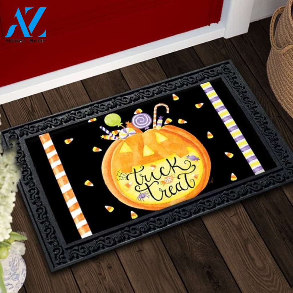 Trick or Treat Pumpkin Doormat - 18" x 30"