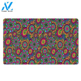 Trippy Psychedelic Floral Door Mat