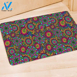 Trippy Psychedelic Floral Door Mat