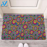 Trippy Psychedelic Floral Door Mat