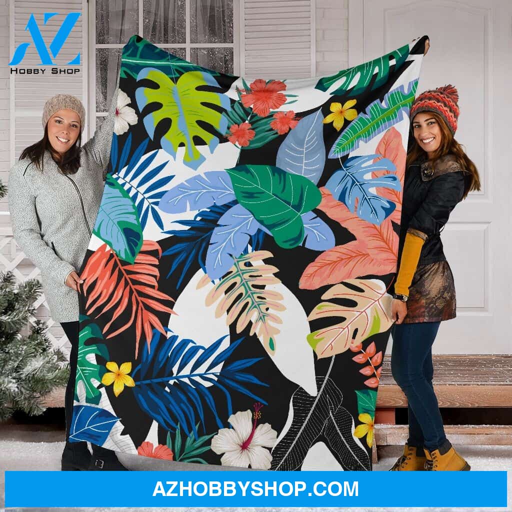 Tropical Jungle Design Fleece Blanket