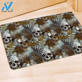 Tropical Leaf Skull Door Mat