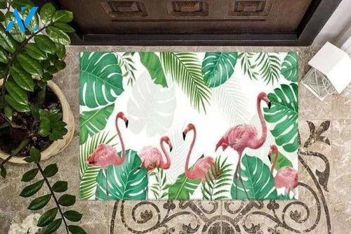 Tropical Leaves Flamingo Doormat Tropical Summer Great Gift For Family And Friend Doormats Inhouse Doormats Home Decor Housewarming Gift