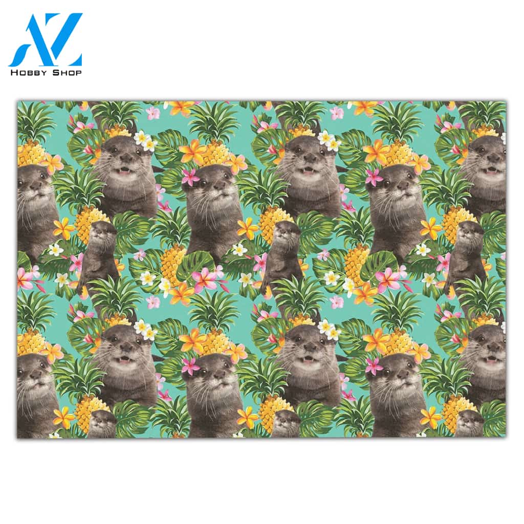 Tropical Pineapple Otter H010414 Doormat | Welcome Mat | House Warming Gift