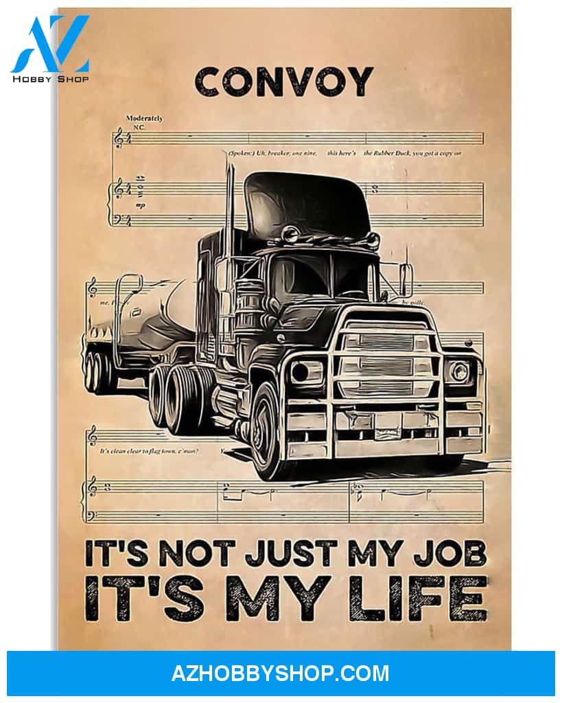 Truck Print, Convoy Vertical Canvas Wall Art, Wall Decor Visual Art Unique Gifts