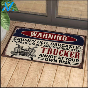 Trucker Annoy At Your Own Risk Doormat | Welcome Mat | House Warming Gift