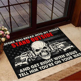 Entryway Mats Outdoor, Trucker Get Right With Jesus Doormat Before You Break Into My House Doormat Funny Gift Sayings