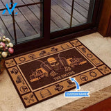 TRUCKER Skull Basic Brown Custom Doormat | Welcome Mat | House Warming Gift