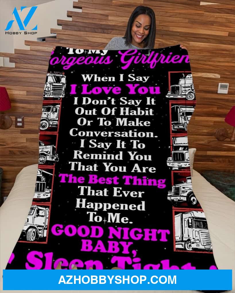 Trucker's Girlfriend Fleece Blanket