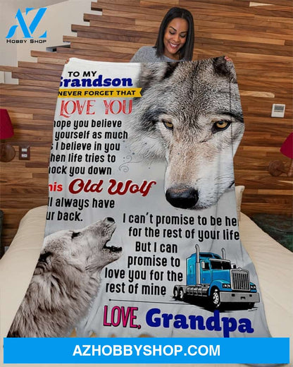 Trucker's Grandson Premium Fleece Blanket