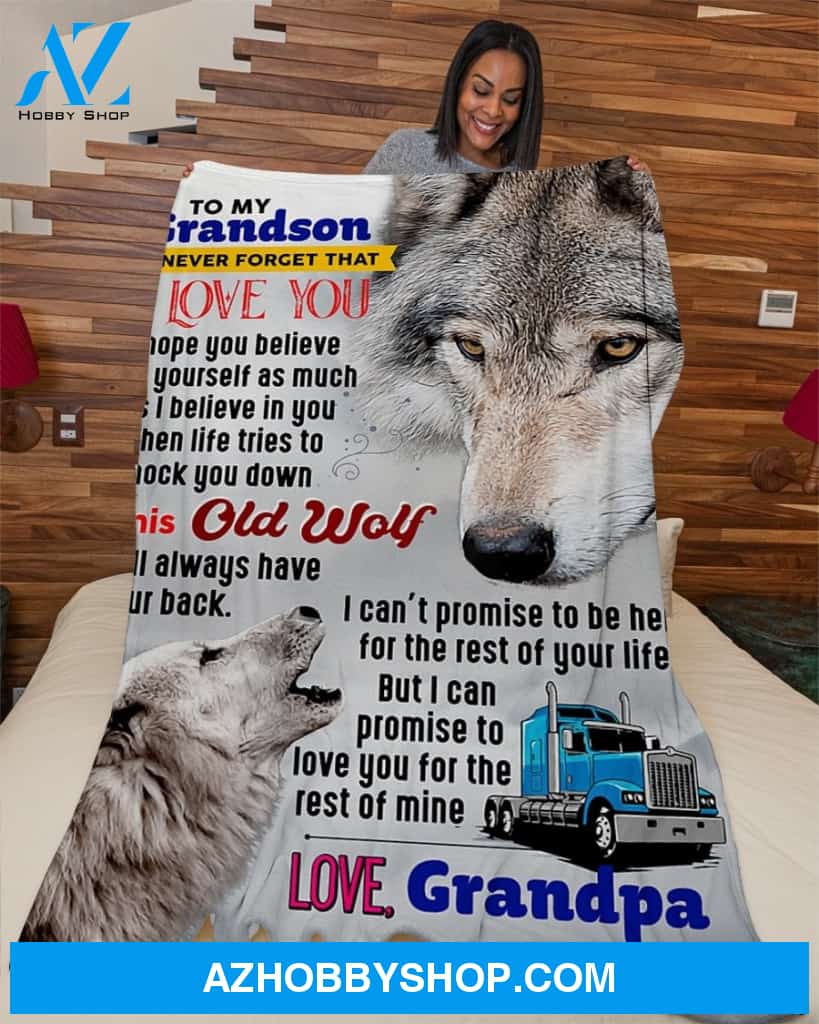 Trucker's Grandson Premium Fleece Blanket